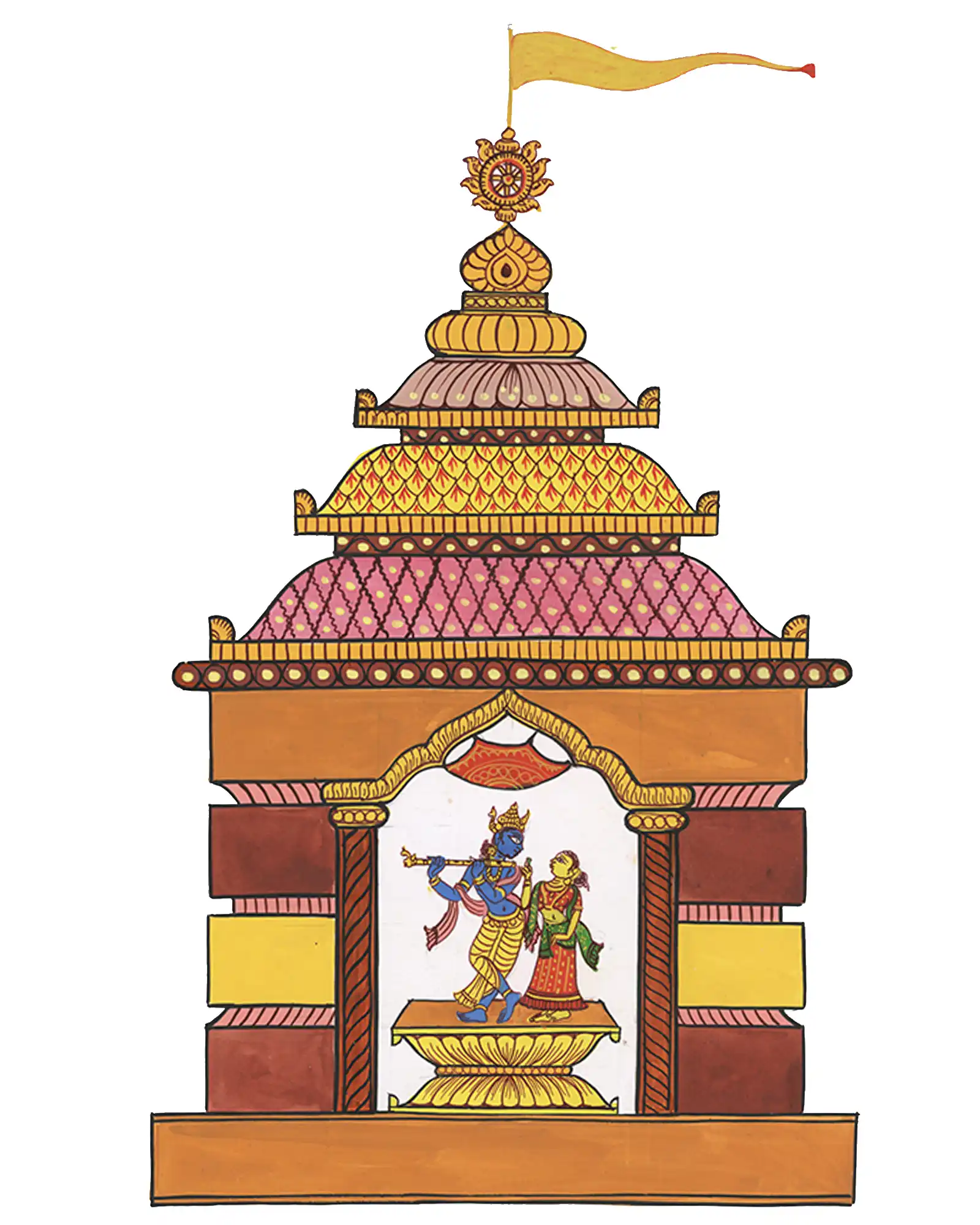 Oriya (Odiya) Radha Krishna Temple Painting